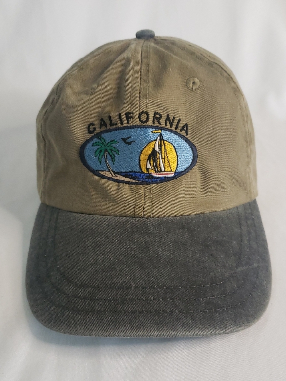 Champion California Embroidrred Khaki/Gray Baseball Cap